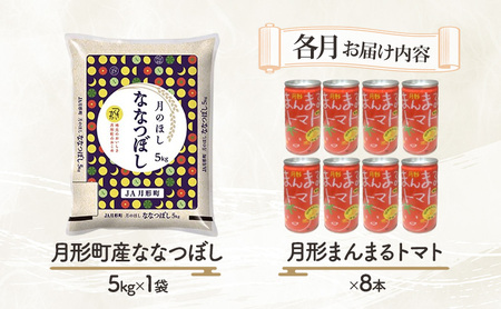 米・ジュースセット【ななつぼし5kg 月形まんまるトマト8本】【2ヶ月定期便】