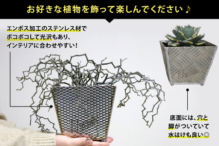 植木鉢 BOTANICAL POT SSP-M 1点 [藤田鉄工所 宮城県 気仙沼市 20565001] プランター 鉢 植木 おしゃれ 室内 多肉植物 アガベ ステンレス 金属 花 ガーデン DIY