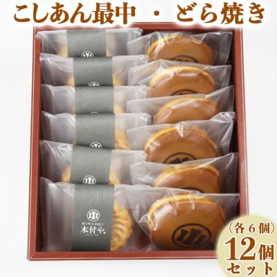 ふるさと納税 杵築市 和菓子 木付やのどら焼き・こしあん最中(もなか)各6個 計12個セット
