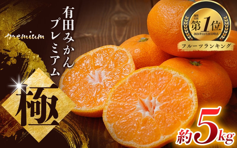 みかん 【先行予約】 ＼光センサー選別／極 有田 みかん プレミアム 約5kg【光センサー 高糖度選別品】2S～Lサイズ 有機質肥料100% ※2025年11月下旬頃～2026年1月上旬頃に順次発送予定 ※北海道・沖縄・離島への配送不可 / みかん プレミアム 極み 人気のみかん ランキング1位【nuk155E】