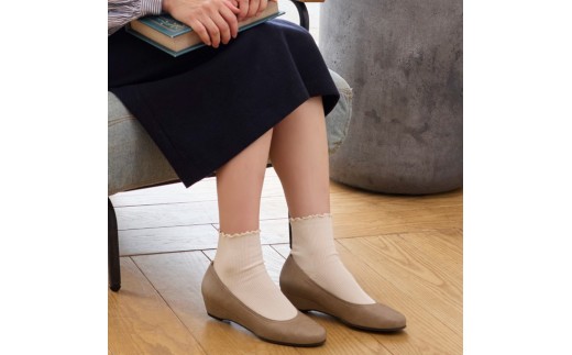 ウェッジプレーンパンプス｜オーク SS(22.5cm) レディース パンプス 3.5cmヒール ウエッジソール 幅広 甲高 外反母趾 ゆったり幅 大人気 靴 お仕事靴