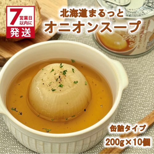 《7営業日以内に発送》北海道まるっとオニオンスープ 缶詰タイプ 10個 ( 玉ねぎ たまねぎ 加工品 スープ 簡単 )【188-0013】