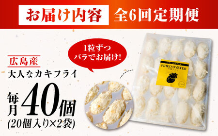 【全6回】冷凍カキフライ40個 牡蠣[XCU009] 牡蠣 牡蠣 牡蠣 牡蠣 牡蠣