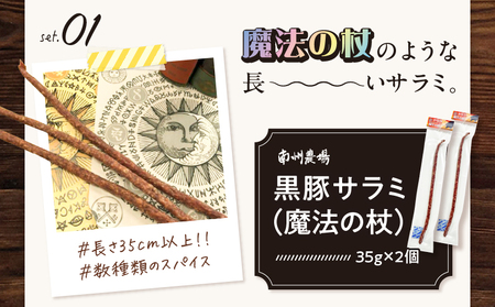 鹿児島 黒豚 おつまみ セット KN005-014 ポークジャーキー ジャーキー サラミ 黒豚ポークジャーキー 黒豚サラミ 和風 ピリ辛 つまみ 加工食品 加工品 豚肉 豚 肉加工品 スパイス スティ