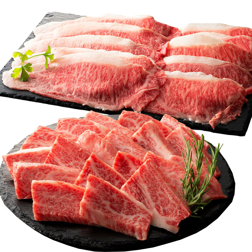 【ふるさと納税】くまもと黒毛和牛【藤彩牛】 バラ（カルビ）とロースの2種セット 計400g 藤彩牛 黒毛和牛 和牛 牛肉 お肉 バラ カルビ ロース スライス セット 焼肉 焼き肉 やきにく 冷凍 熊本県産 国産 熊本県 熊本市 送料無料