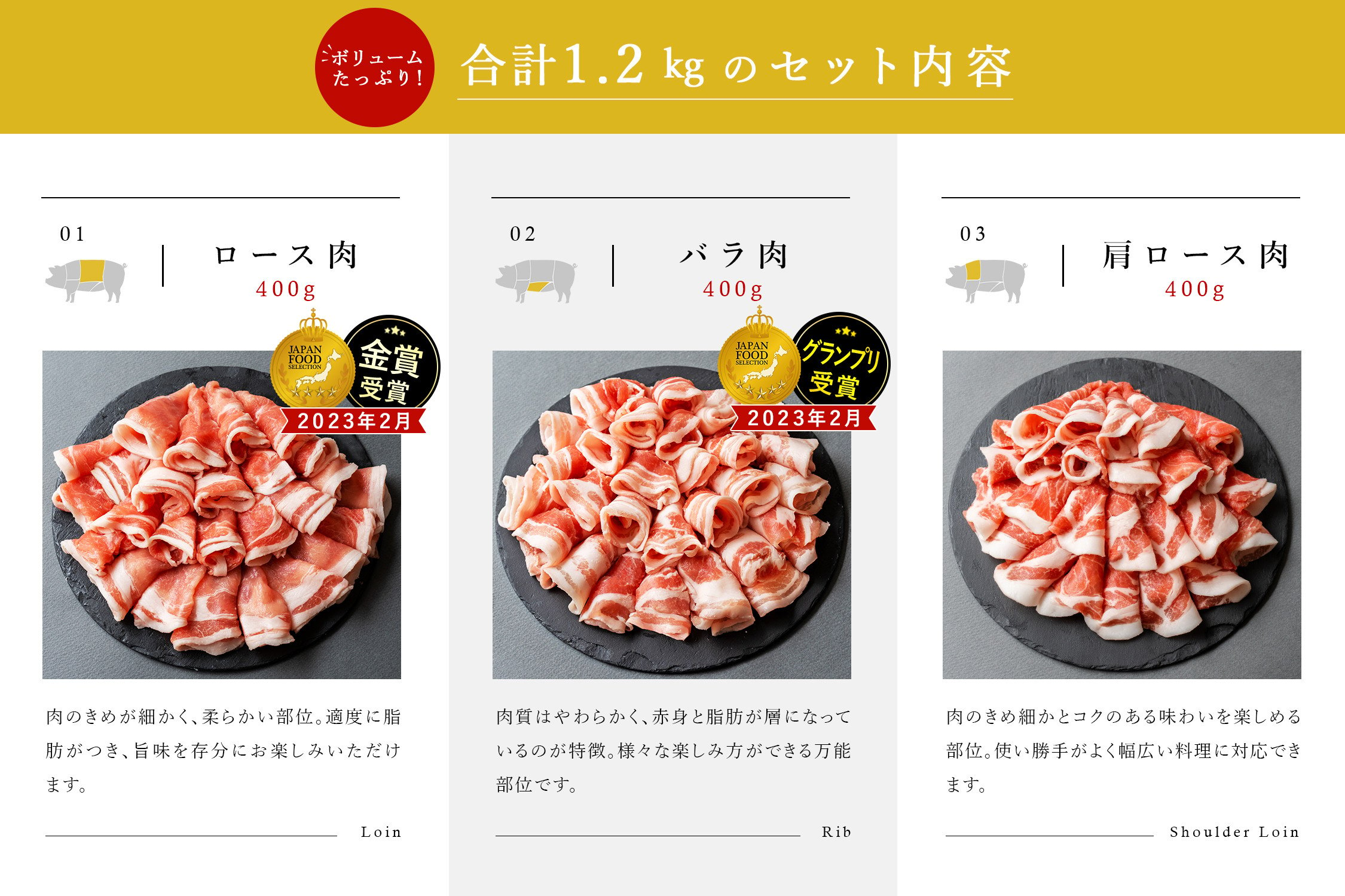 和豚もちぶた しゃぶしゃぶ セット（ロース・バラ・肩ロース）豚肉 小分け 肉 しゃぶしゃぶ肉 しゃぶしゃぶ用