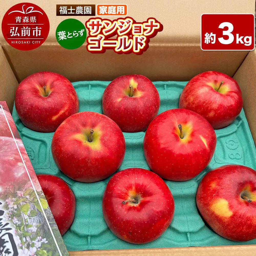 【26年10月～発送】りんご 葉とらず サンジョナゴールド【家庭用】約3kg 青森県 弘前市