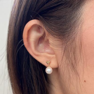 ふるさと納税 天草市 7.5-8mm ホワイトピンク あこや真珠 パールピアス ハート【K18YG】_S101-287 |  | 02