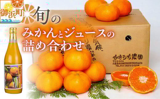 かきうち農園のみかんとジュースの詰め合わせ【果物 フルーツ みかん オレンジ デザート 旬 みかんジュース オレンジジュース セット 詰め合わせ 三重県 御浜町】