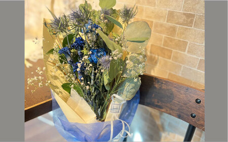 【ブルー】ドライフラワー スワッグ Sサイズ【flowerbasket namika】 [AKGA001-4]