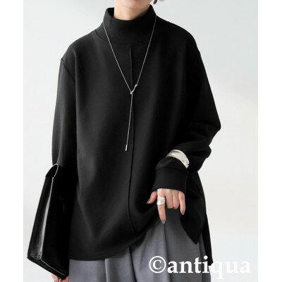【ふるさと納税】【ANTIQUA/アンティカ】モックネックトップス 裏起毛(PY-00821-05-Onesize)【1689981】