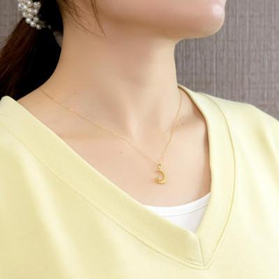ふるさと納税 昭和町 純金 ネックレス イエローダイヤモンド 三日月 ムーン 月 24k 24金 230404103d |  | 01