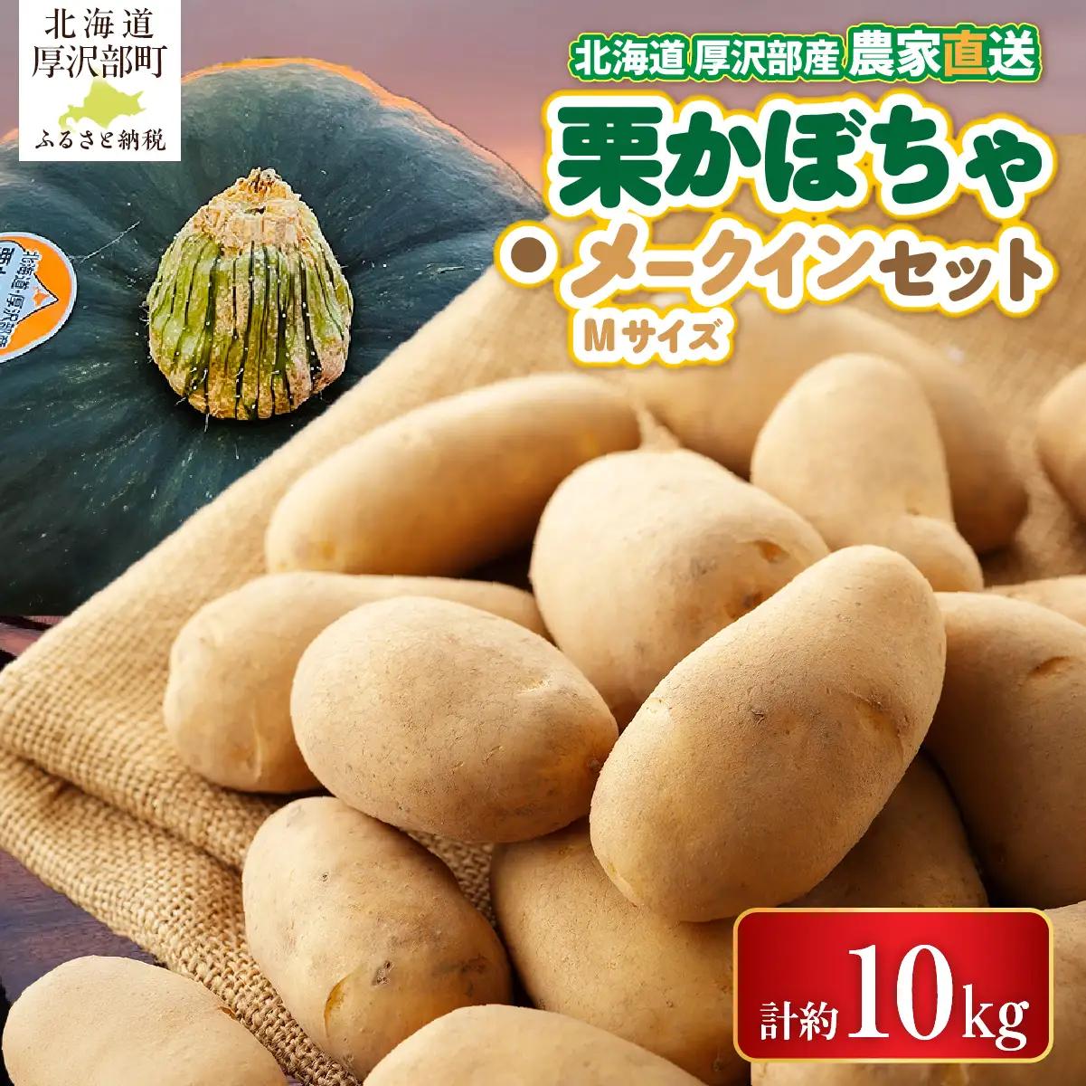 【2026年9月下旬より発送】栗かぼちゃ1個・メークインのセット 約10kg【Ｍサイズ】 ASO041