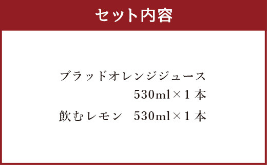 飲むレモン・ブラッドオレンジ 100％ ジュース 530ml×2本セット