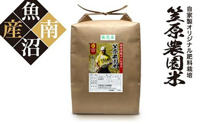 【令和７年産新米】南魚沼産 笠原農園米 コシヒカリ 無洗米 ５kg