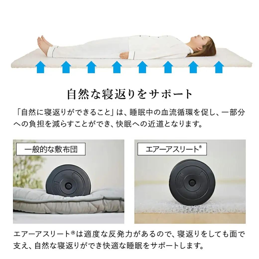 【グリーン】全部洗える!「エアーアスリート」マットレス【SD】・ハニカムメッシュ&キルト使用のリバーシブルカバー付き_65-J201-gre_(都城市) ヘタりにくく 長く使える 高反発 快適な睡眠 