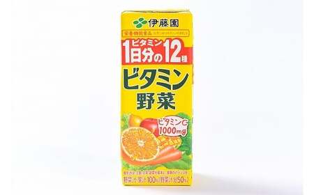 伊藤園 ビタミン野菜 200ml×48本（24本×2ケースセット） 栄養機能食品 ／ 野菜ジュース 野菜 ジュース ミックスジュース 果物 栄養 健康 ソフトドリンク 紙パック 国内製造　022-G-