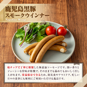 【0075136a】鹿児島黒豚無添加常温ウインナー(スモーク・チョリソー)(計200g) 国産 黒豚 豚肉 ぶた肉 ソーセージ チョリソー スモーク チョリソーウインナー スモークウインナー 短鼻豚