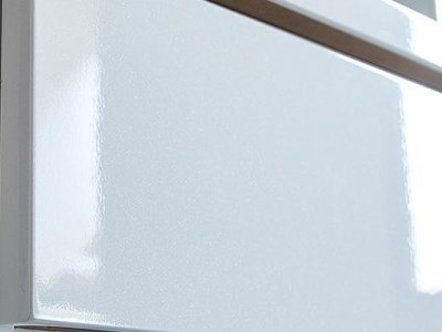 【開梱設置】食器棚 レンジ台 キッチンボード ブライト 幅117 鏡面 ホワイトパール レンジボード キッチン収納 大川家具 完成品 家具