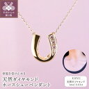 【ふるさと納税】 ネックレス ダイヤモンド ペンダント 馬蹄 ジュエリー レディース アクセサリー 3石 0.03カラット K18 イエローゴールド ホースシュー ギフト プレゼント 誕生日 ラッピング ケース付 保証書付 k001-534