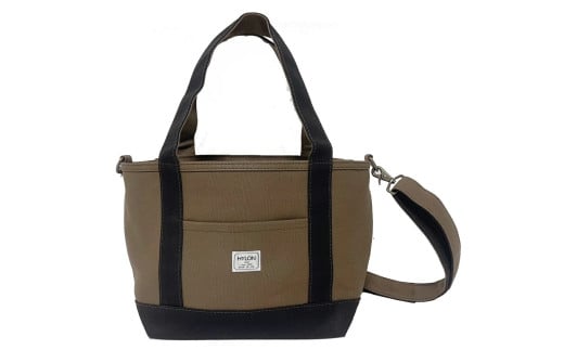 ⑤ショルダー付き２ＷＡＹトート M　チョコ×ブラック(茶ベース) 【AS2D42-5】 HYLON