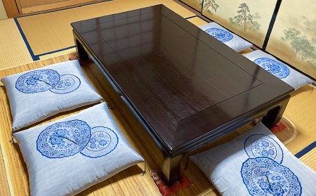 【浅井ふとん店】夏用座布団（来客用）・吉祥紬５枚組