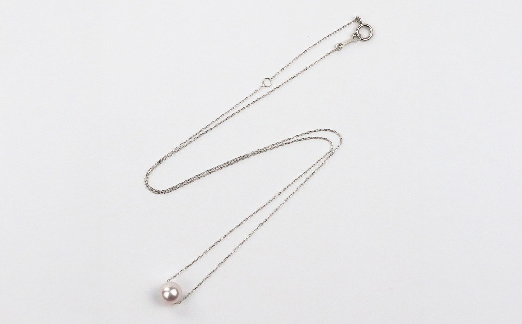 真珠 一粒ネックレス 6.0～6.5mm K18WG （857）