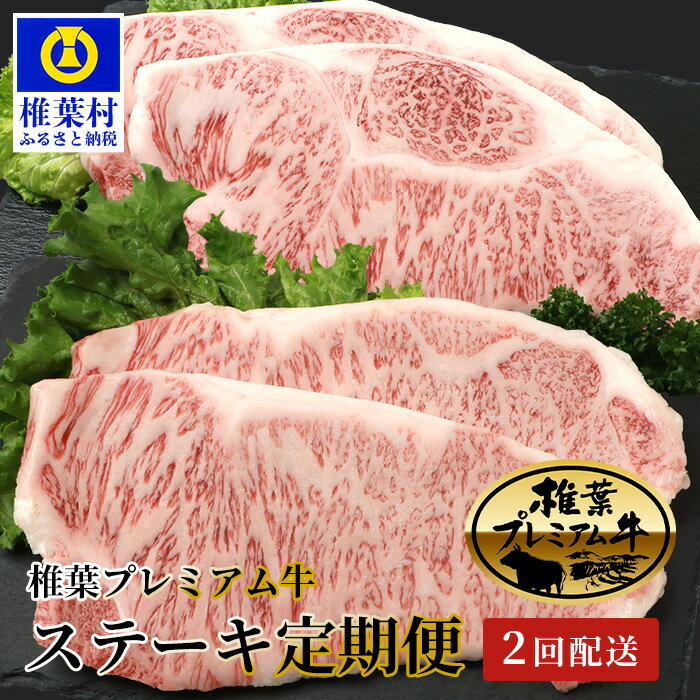 【ふるさと納税】【定期便2回】総重量800g！椎葉プレミアム牛ステーキ定期便≪サーロインステーキ・ロースステーキ≫ 【TK-61】｜送料無料 牛 肉 人気 黒毛和牛 和牛 国産牛 国産 ブランド牛 A5等級 定期便 定期 プレゼント ステーキ サーロイン BBQ キャンプ 焼き肉｜