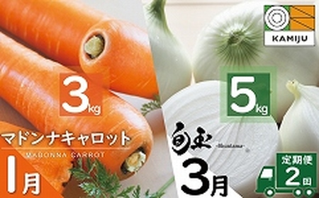 ＜フジテレビ『どっちのふるさと？』で紹介されました！＞ にんじん 新玉ねぎ 定期便 2回　旬の美味しい季節にお届け マドンナキャロット 旬玉 人参 ニンジン 旬玉 玉ねぎ たまねぎ 野菜 やさい 国産 碧南市 健康 甘い 先行予約 旬 特産 高評価 高リピート 人気　H105-130