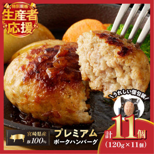 宮崎県産豚プレミアムハンバーグ(計10個) 肉 豚肉 加工品 惣菜 国産_T001-0101
