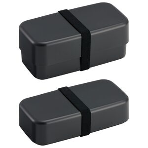 環境に配慮した ランチボックス 1000ml 2段 お弁当箱 箸付き 大人 おしゃれ skater スケーター PLB10WCB アッシュブラック レンジ対応 食洗機対応 洗いやすい シンプル 弁当箱