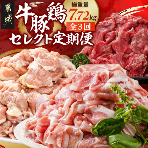 【☆セレクト定期便☆】牛・鶏・豚定期便(3ヶ月)≪2027年お届け≫〔T43-3-S007〕
