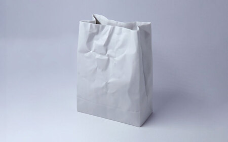 【瀬戸焼】クリンクルスーパーバッグ#2 花器 【セラミック・ジャパン】 / 花器  ギフト プレゼント / 瀬戸市[BBBC014]