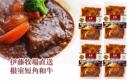 B-13005 【北海道根室産】短角和牛ビーフシチュー4P