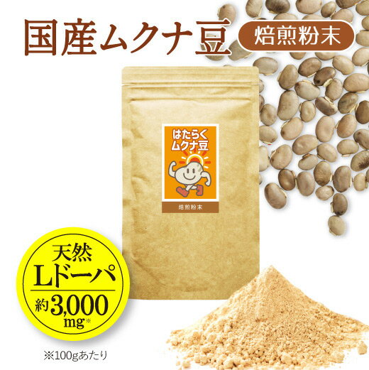 【ふるさと納税】国産ムクナ豆粉末 300g×1袋【老舗生薬屋の無添加ムクナ豆】| 豆 ムクナ豆 むくな豆 八升豆 粉末 パウダー はたらくムクナ豆