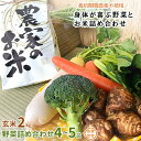 【ふるさと納税】【玄米2kg】栽培期間農薬不使用『身体が喜ぶ野菜とお米』詰め合わせ(おまかせ)潮来はぐくみのもり【1069134】