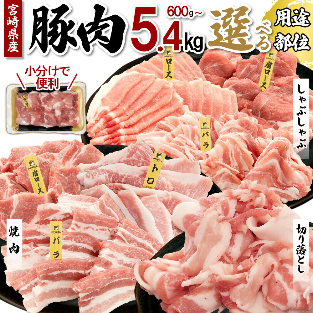 【ふるさと納税】宮崎県産 豚肉 選べる 用途・内容量 (切り落とし / しゃぶしゃぶ / 焼肉 / ミックス) 真空パック 小分け 冷凍 国産 送料無料 九州産 肉 お肉 豚 詰め合わせ 定期便対応