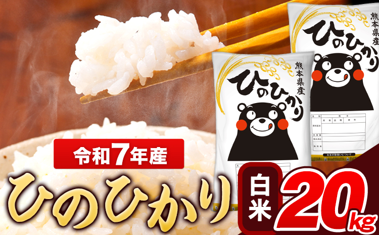 令和7年産 ひのひかり 白米 20kg(5kg×4袋)《7-14日以内に出荷予定(土日祝除く)》 熊本県産 米---ng_hn7_wx_40500_20kg_h---