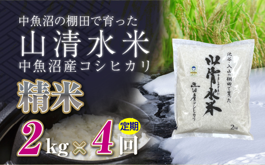 【定期便／全4回】精米2kg 新潟県魚沼産コシヒカリ「山清水米」 