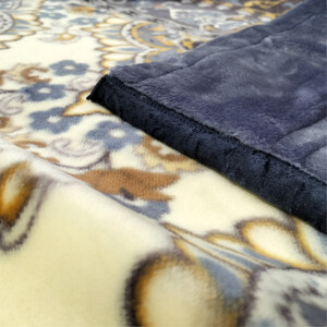 【シングルサイズ】吸湿発熱シルキータッチ2枚合わせ毛布 ブルー1枚 YO-4800-BL