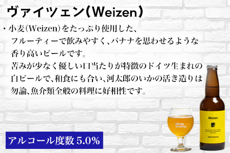 クラフトビール 3種(ペールエール/IPA/ヴァイツェン)飲み比べセット (1本330ml×各2本) ホエールブルーイング 呼子 ipa ギフト 瓶ビール クラフト お酒 アルコール 家飲み「2024