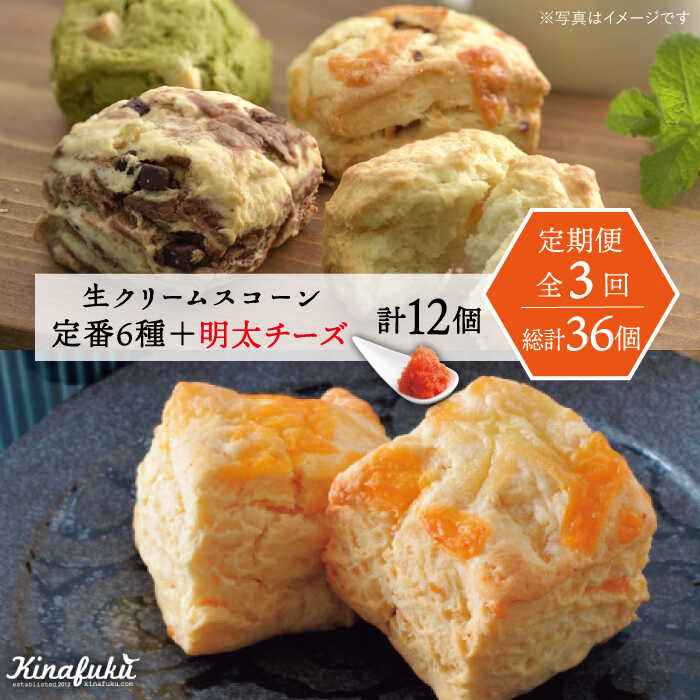 【ふるさと納税】【全3回定期便】【ご自宅用】定番スコーン 6種・明太チーズスコーン 6個 計12個セット《糸島》【キナフク】 [AFA024] 51000円 5万1千円