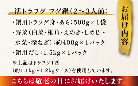 【敬老の日にお届け！】【長崎県産】トラフグフグ刺し・フグ鍋セット（2〜3人前）  / ふぐ 刺身 鍋 南島原市 / ながいけ[SCH073]