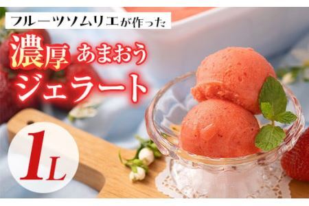 ＜先行予約受付中！2026年4月より順次発送＞採れたて!福岡産濃厚あまおうジェラート 業務用 (1L) 苺 いちご イチゴ アイス アイスクリーム 手作り スイーツ ＜離島配送不可＞【ksg0131】【南国フルーツ】