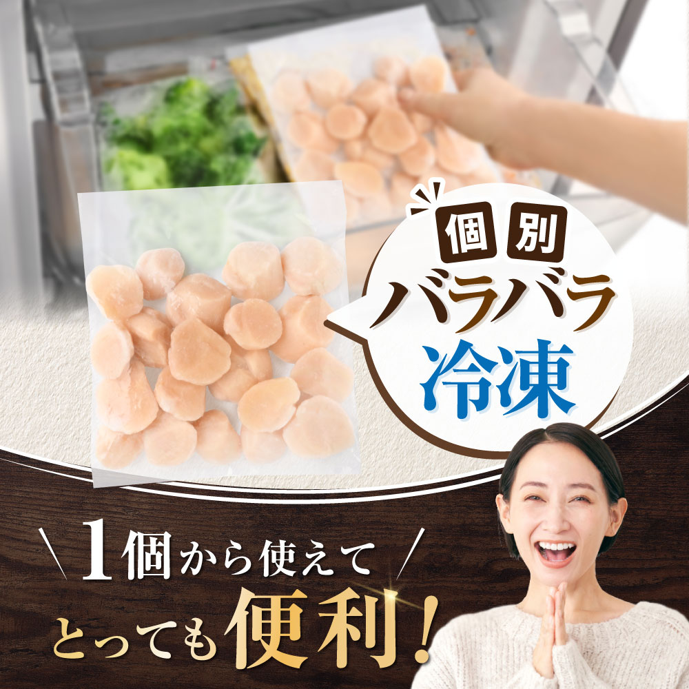北海道産 ホタテ貝柱厳選フレークA品 1kg（500g×2）【YC0002YG0】