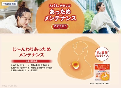 SG0023　めぐりズム 蒸気の温熱シート　肌に直接貼るタイプ　16枚入×12箱