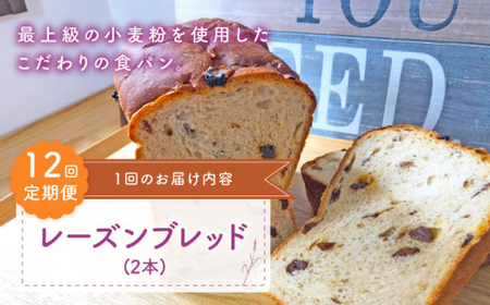 【12回定期便】 レーズンブレッド 2本[CFL016] パン