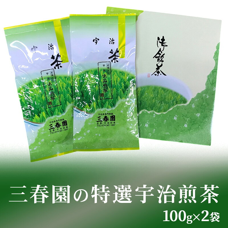 【ふるさと納税】三春園の特選宇治煎茶（100g×2袋） 特選煎茶 宇治 煎茶 三春園 京都 宇治田原町