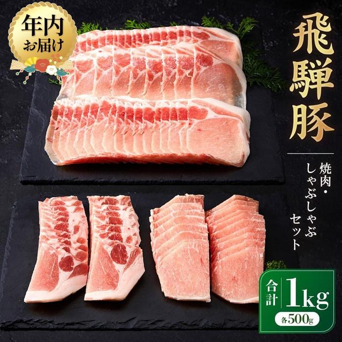 【ふるさと納税】【年内配送が選べる】飛騨豚 焼肉・しゃぶしゃぶセット 合計1kg｜発送時期が選べる 年内発送 ロース 大容量 たっぷり 肉 セット 食べ比べ BBQ 鍋 豚肉 高山米穀協業組合 FA010VP | 肉 お肉 にく 食品 高山市産 人気 おすすめ 送料無料 ギフト