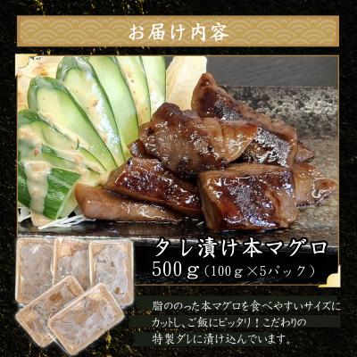 ふるさと納税 室戸市 本マグロ特製タレ漬け(焼き物用) 500g (100g×5パック) |  | 01